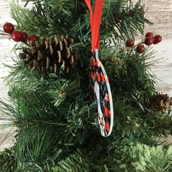 Black and White Dairy Cow Christmas Ornament Double Sided - Picture 3 of 7